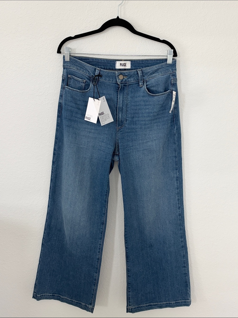 NWT PAIGE Marcia High Rise Wide Leg Crop Jeans 29 Blue